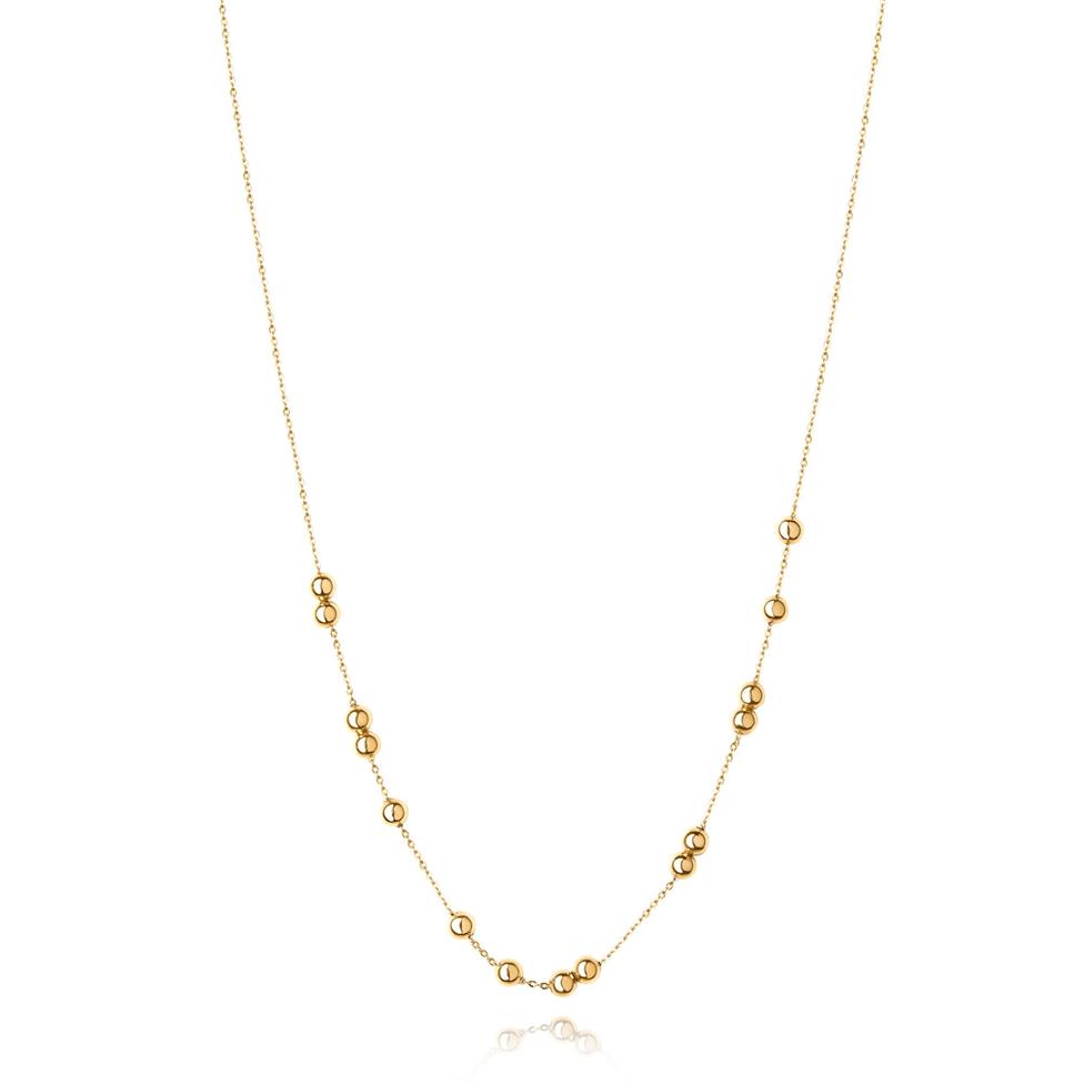 18ct Yellow Gold Adjustable Beads Necklace Thumbnail Image 1