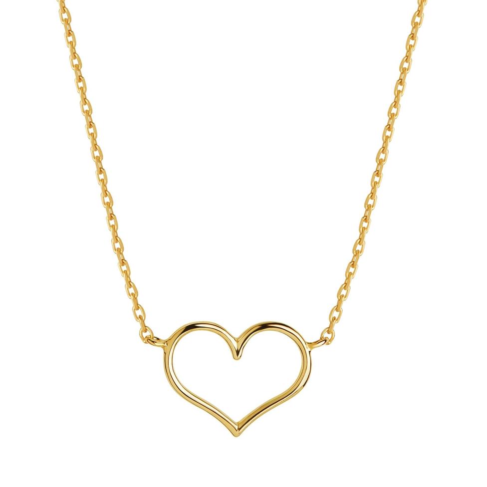 9ct Yellow Gold Heart Necklace Thumbnail Image 0