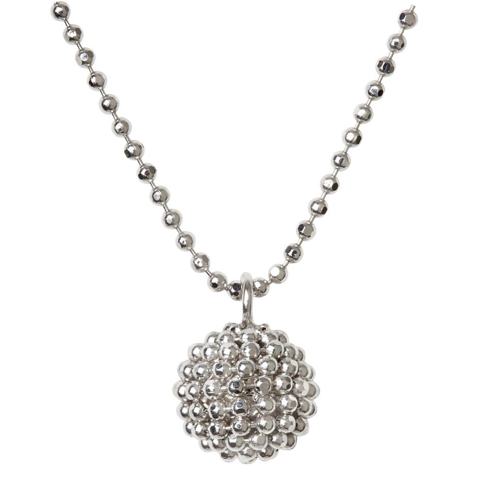 18ct White Gold Beaded Ball Necklace | Pravins Jewellers
