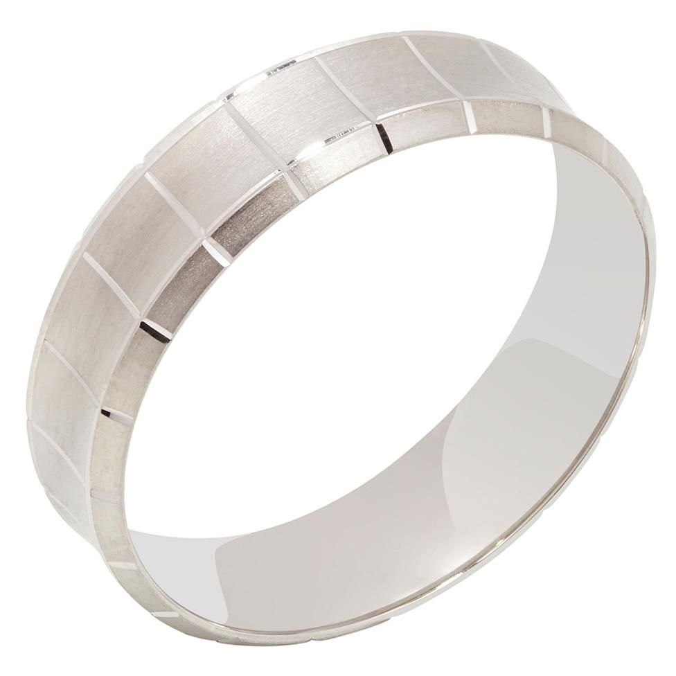 Palladium Contemporary Concave Wedding Ring Thumbnail Image 0