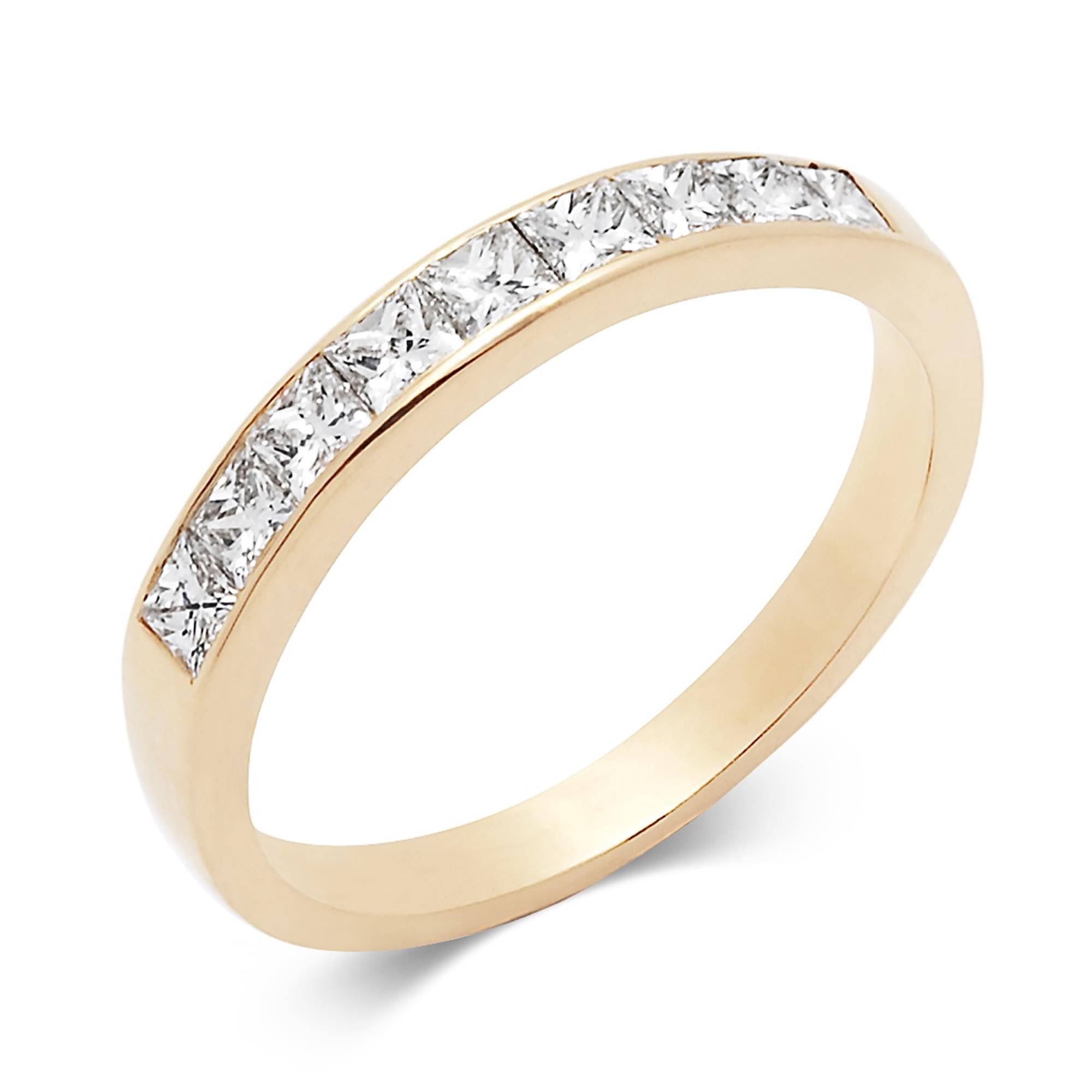 18ct Yellow Gold 0.60ct Princess Cut Diamond Eternity Ring ...