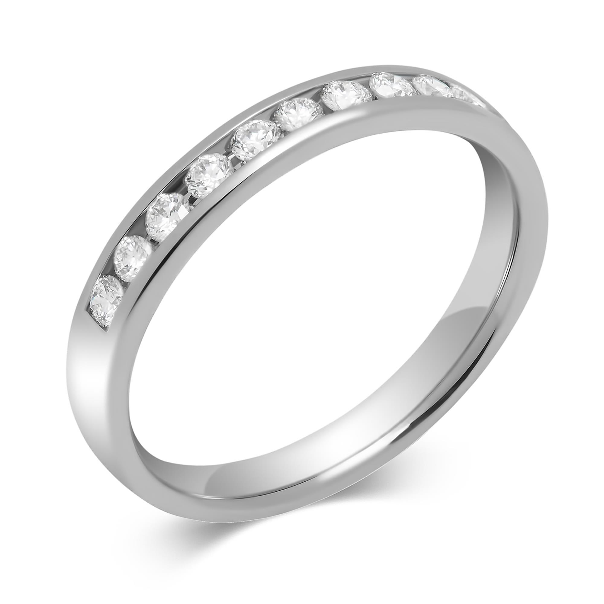 Platinum Round 0.33ct Diamond Fine Channel Ring 