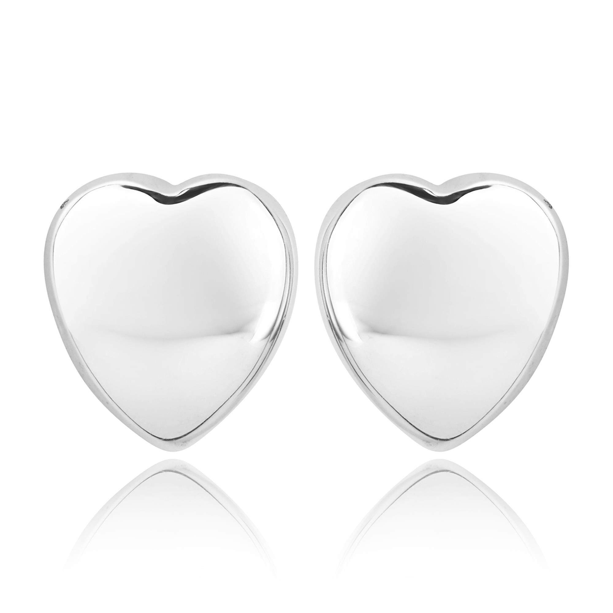 18ct White Gold Small Heart Stud Earrings | Pravins Jewellers