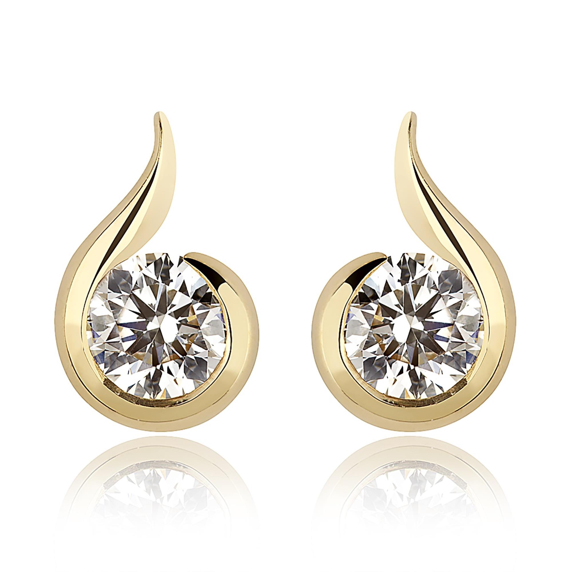 Diamond swirl statement earrings hoop earrings leaf earrings bridal  earrings dressy earrings Diamond stud earrings flower earrings