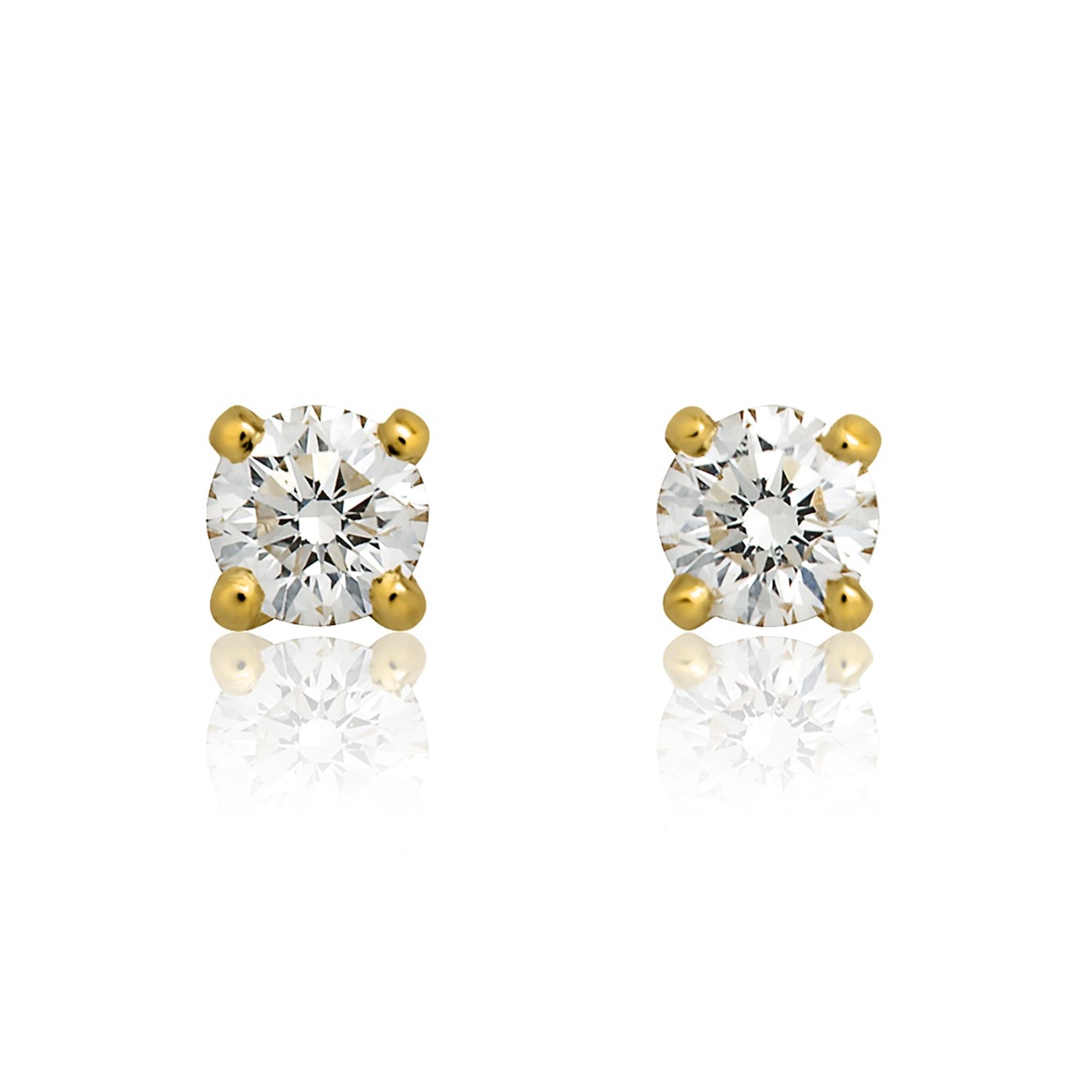 Diamond Solitaire Stud Earrings 0.25ct | Pravins