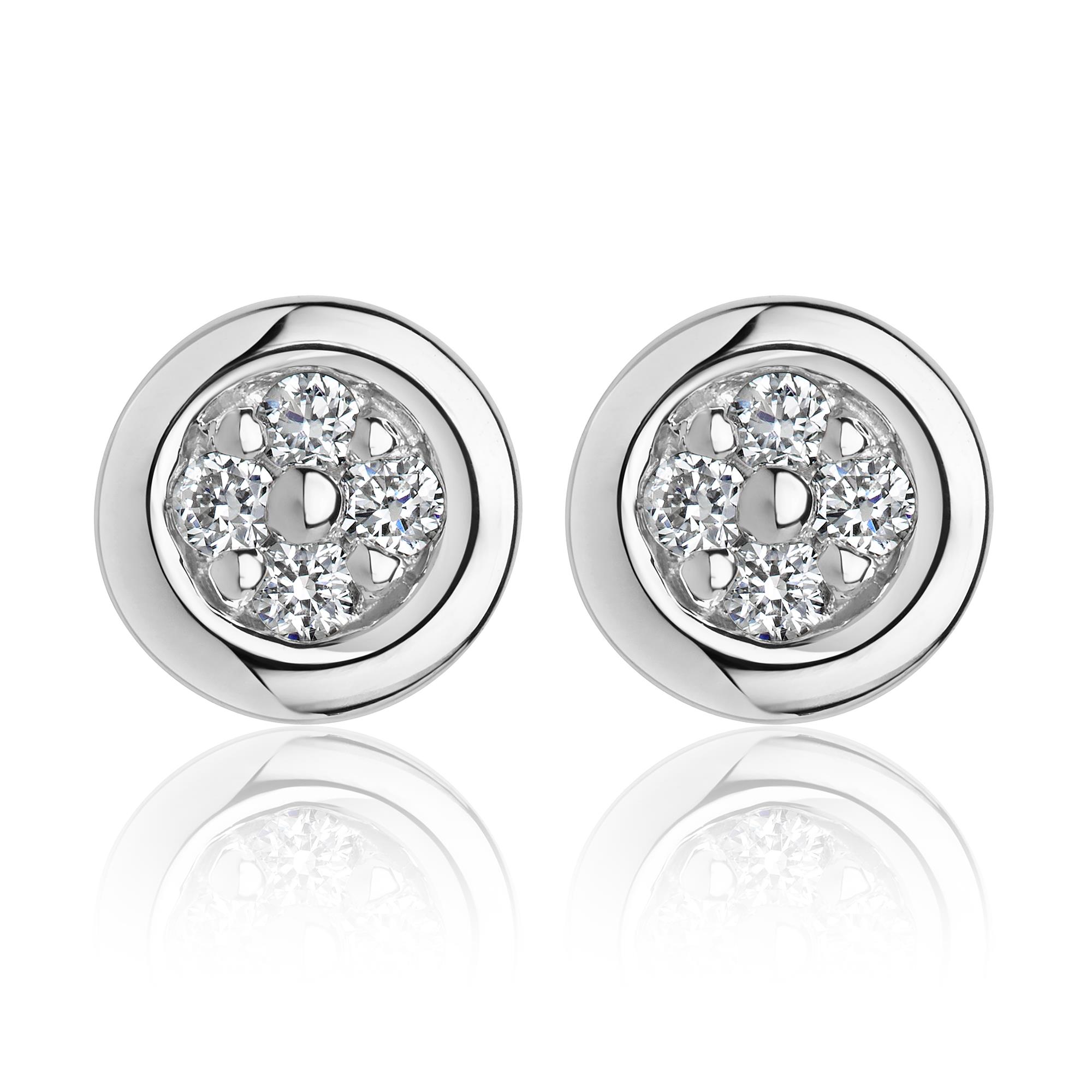 Illusion Detail Diamond Stud Earrings 0.10ct | Pravins