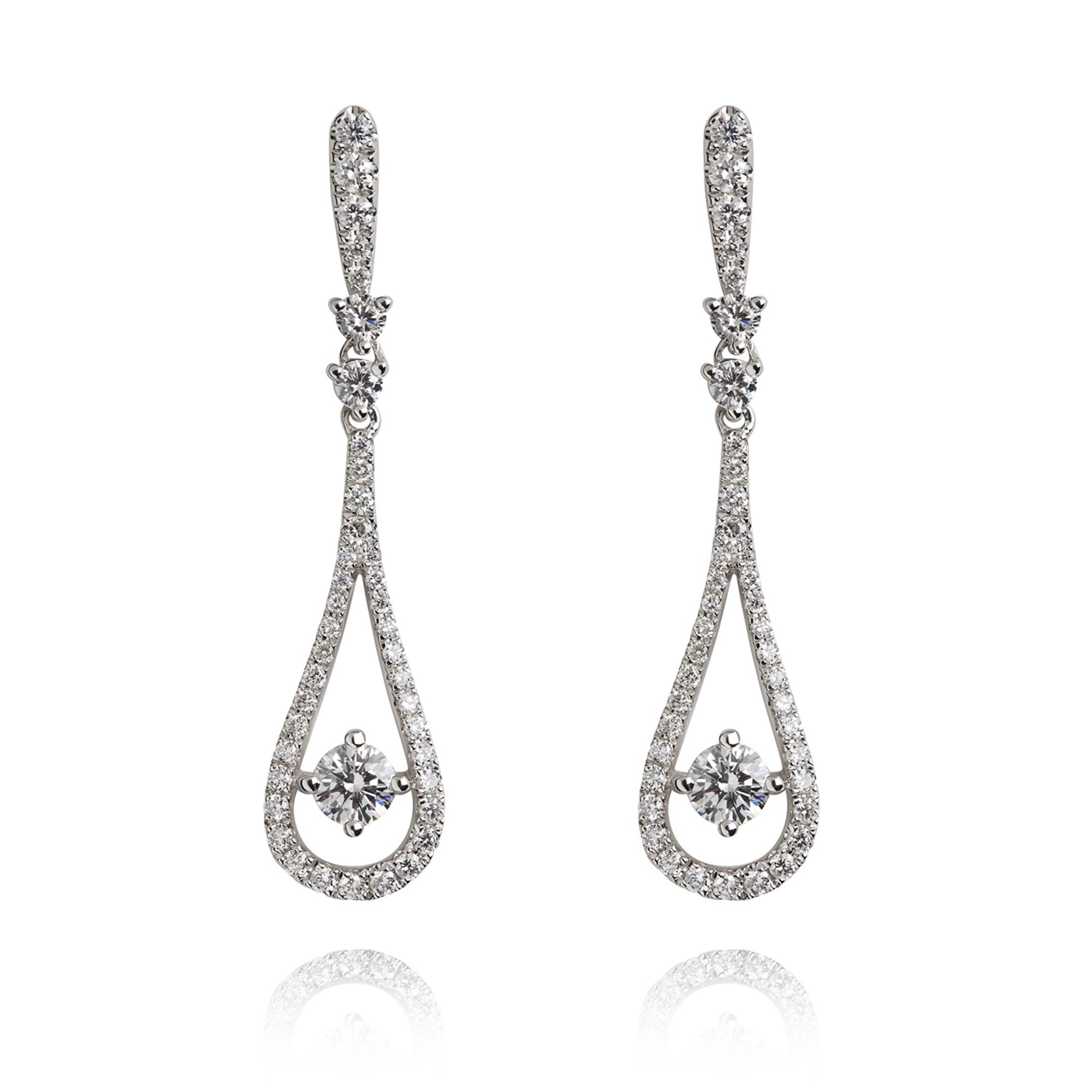 Diamond Drop Earrings 34mm | Pravins