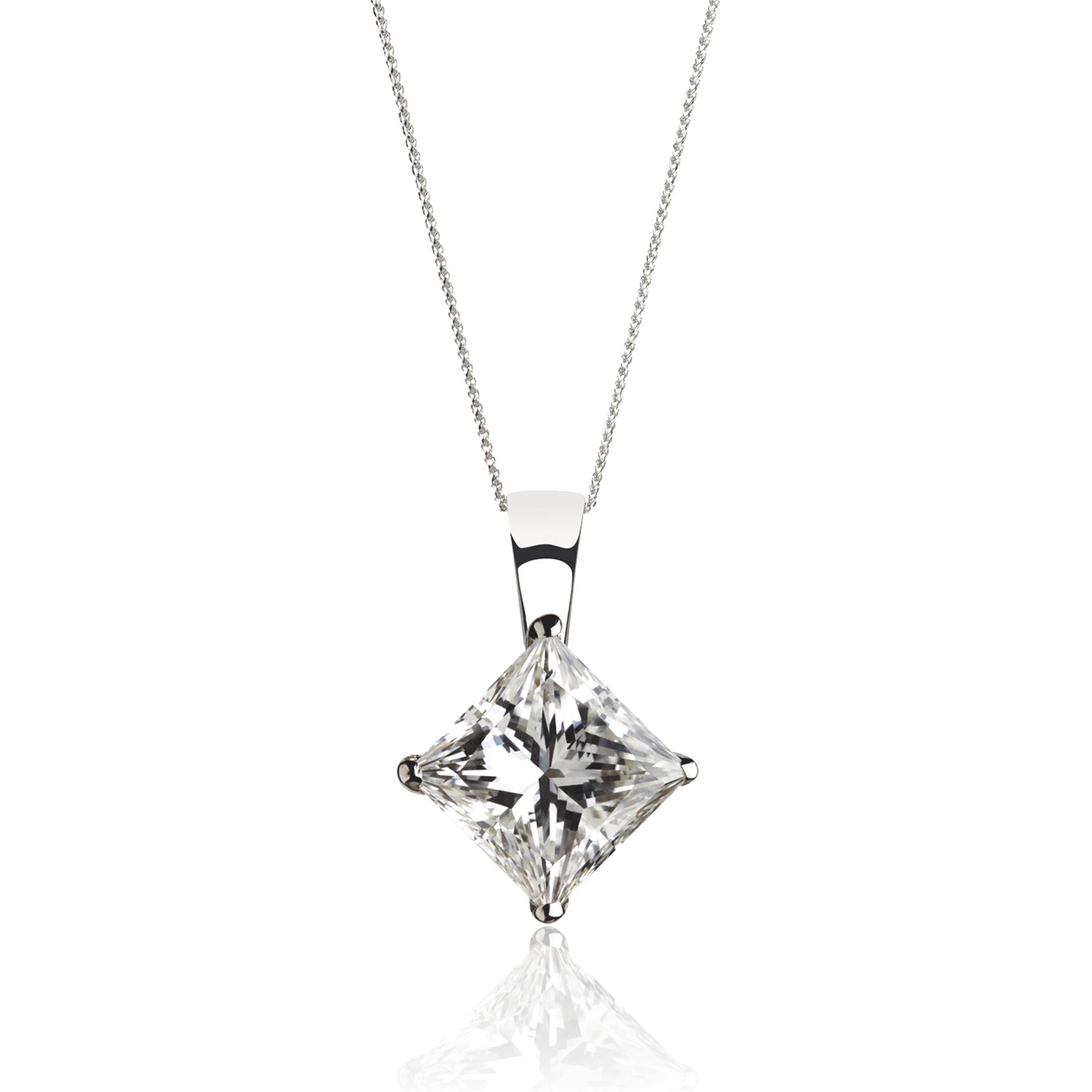 THE LEO First Light Diamond Solitaire Necklace 1/2 ct tw Princess-Cut 14K  White Gold (I1/I) | Jared