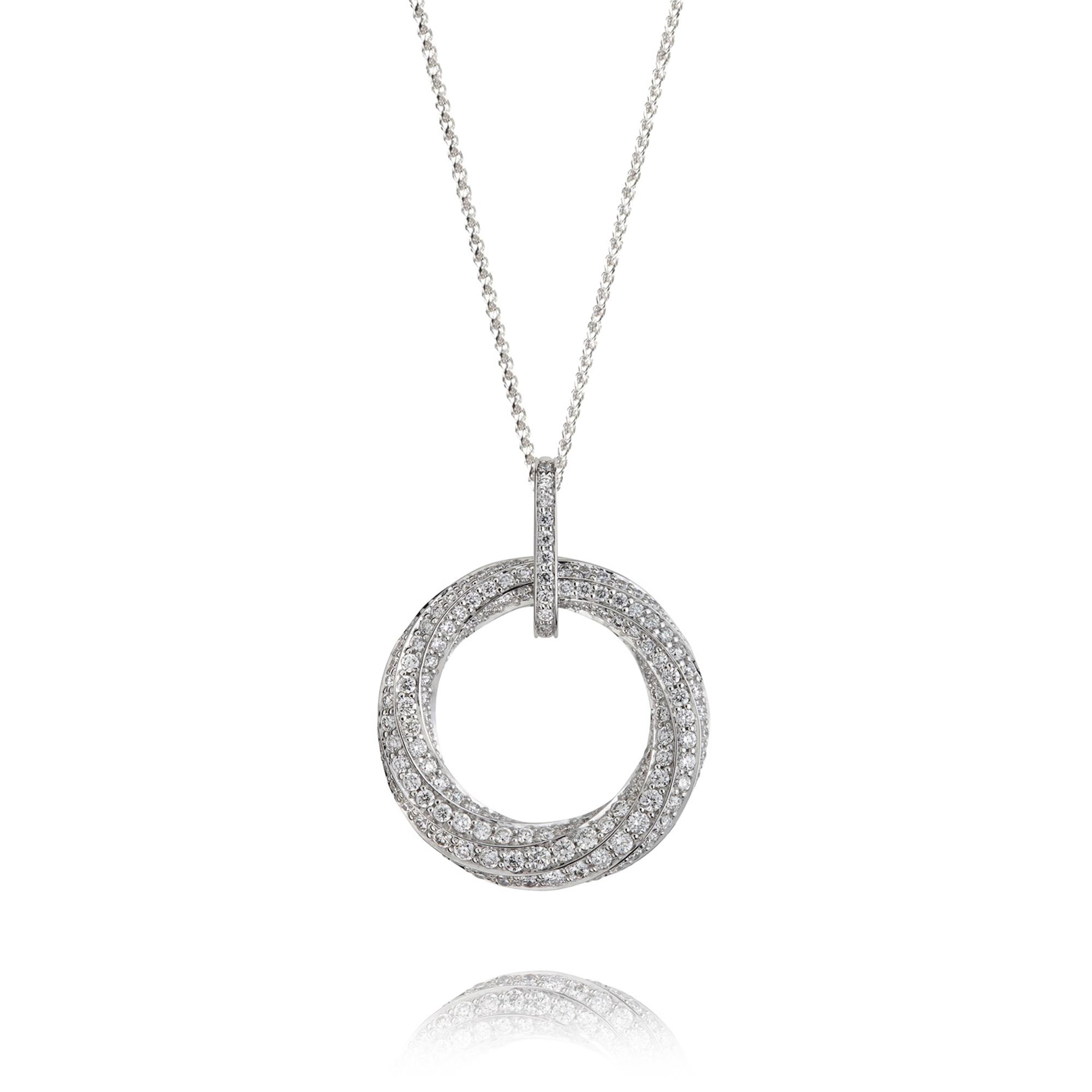 Aira 18ct White Gold Diamond Pendant | Pravins Jewellers