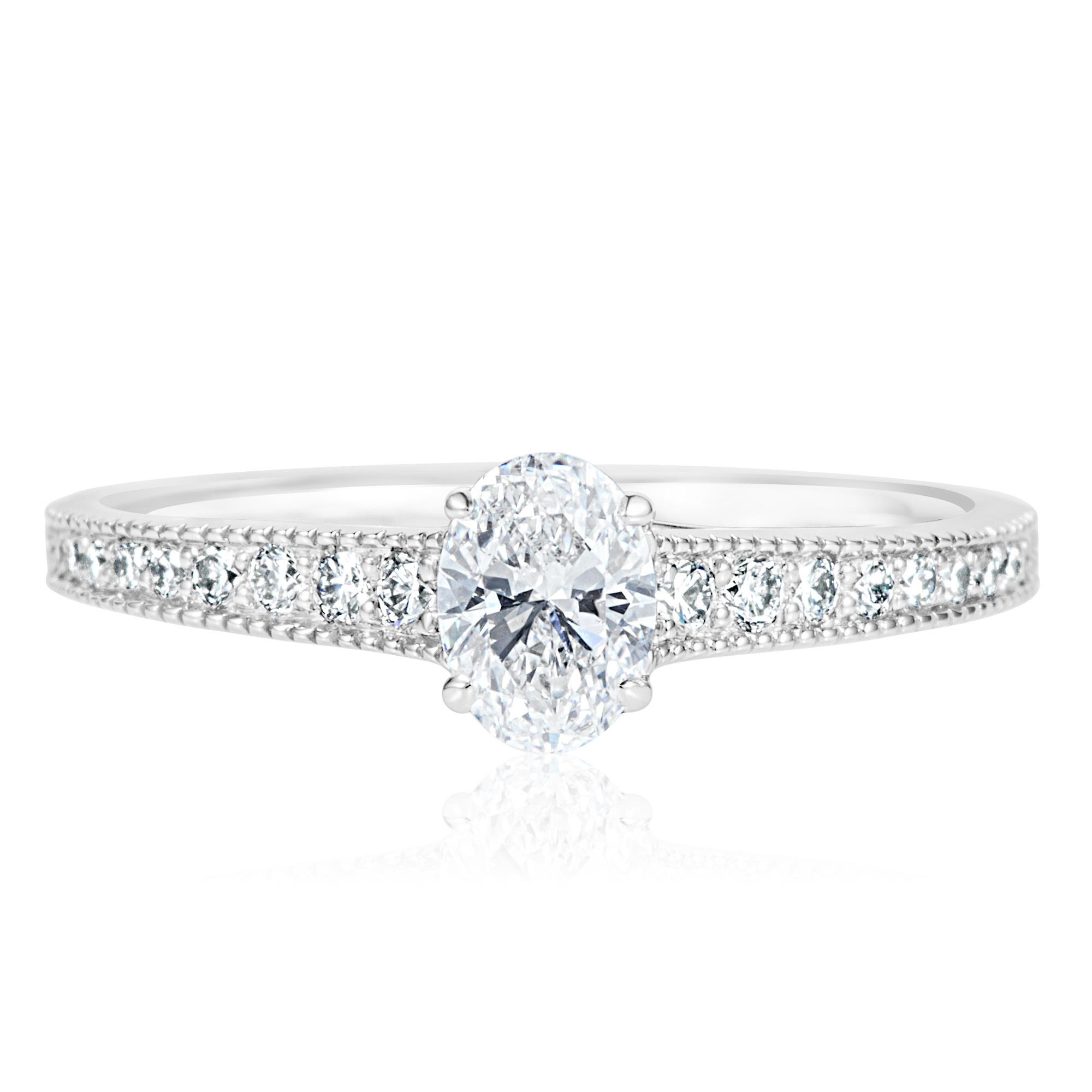 Oval Diamond Solitaire Ring 0.75ct | Pravins