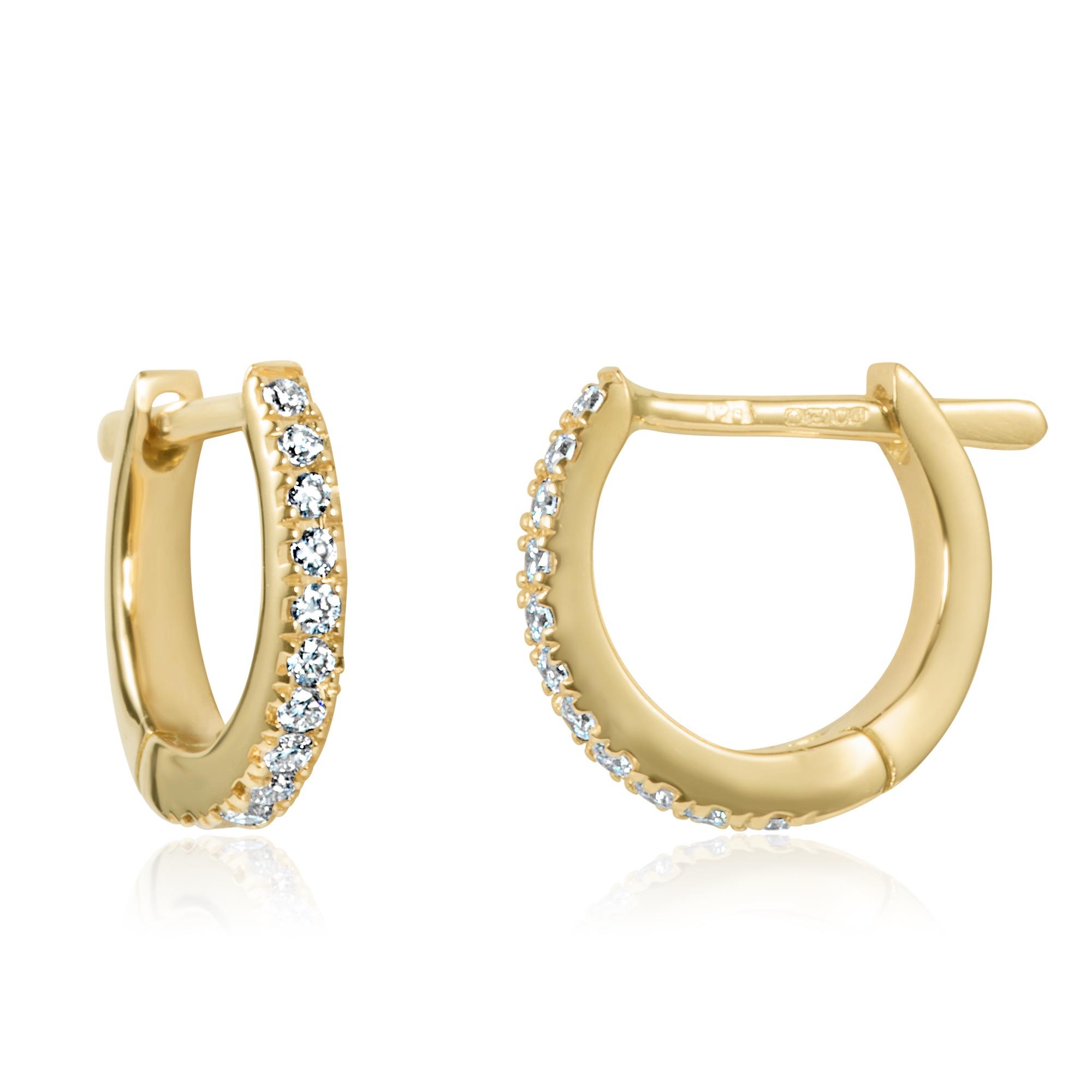 Ct Yellow Gold Diamond Hoop Earrings