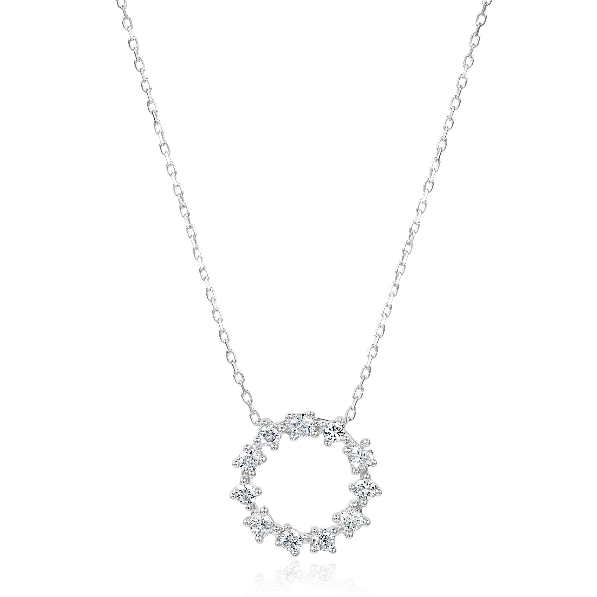 Circle Design Diamond Necklace 0.16ct | Pravins
