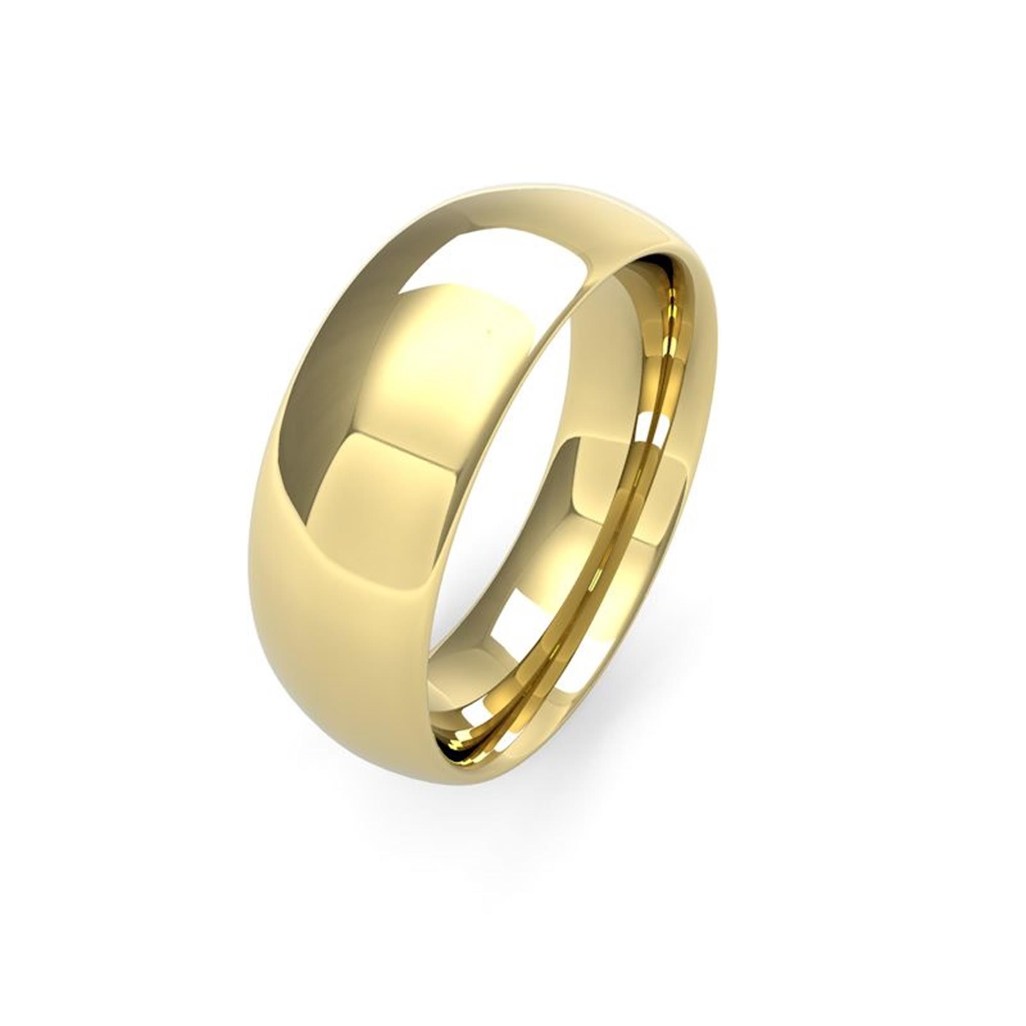 18ct Yellow Gold Traditional Court Wedding Ring | Pravins
