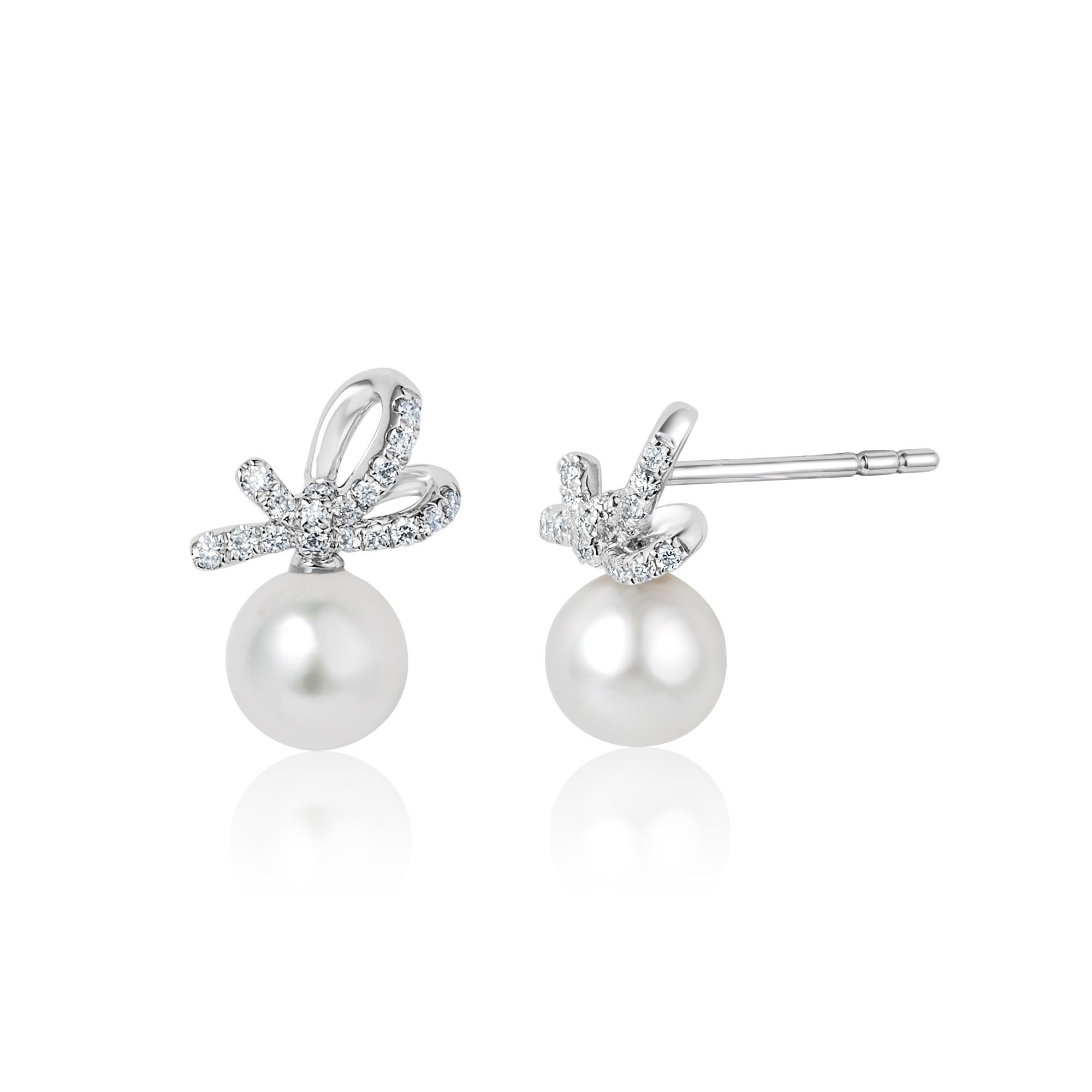 Luninana Earrings - Diamond-set pearl earrings YX005 – MeeQ