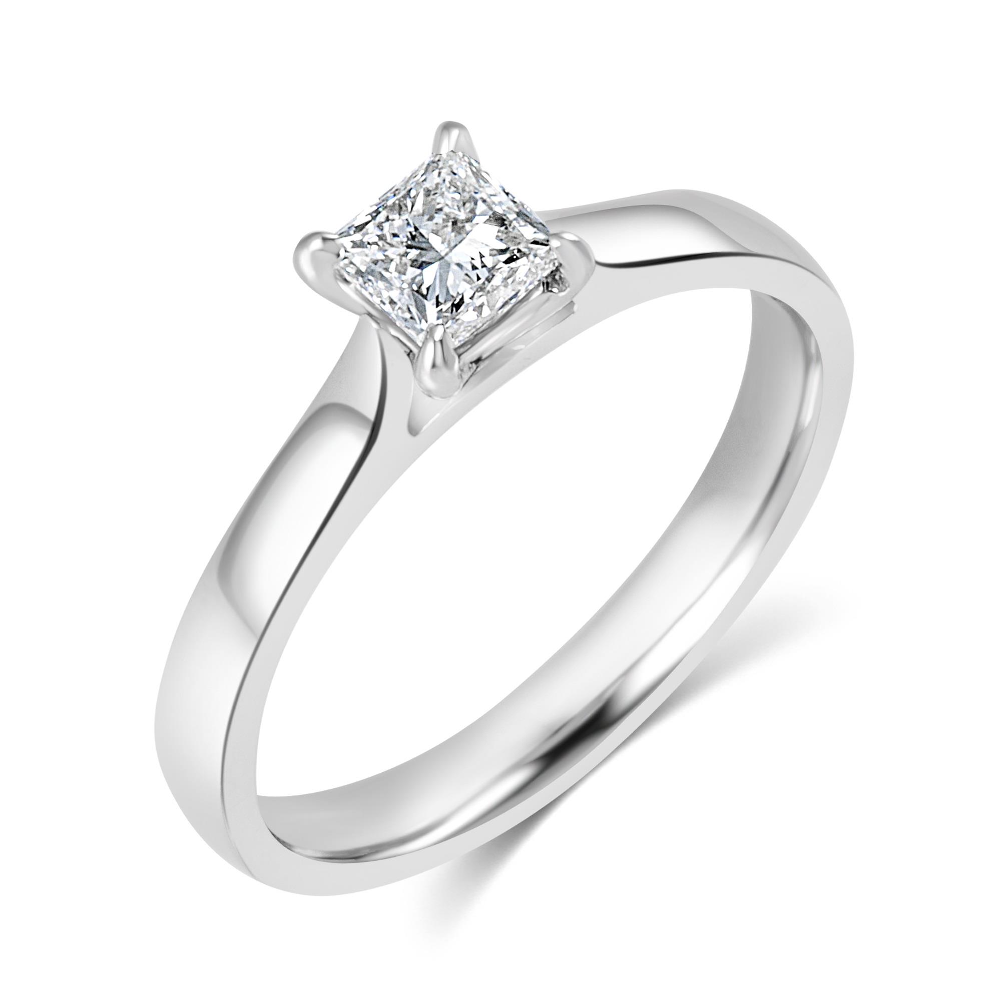 Classic Design Princess Cut Diamond Solitaire Ring 0.40ct | Pravins