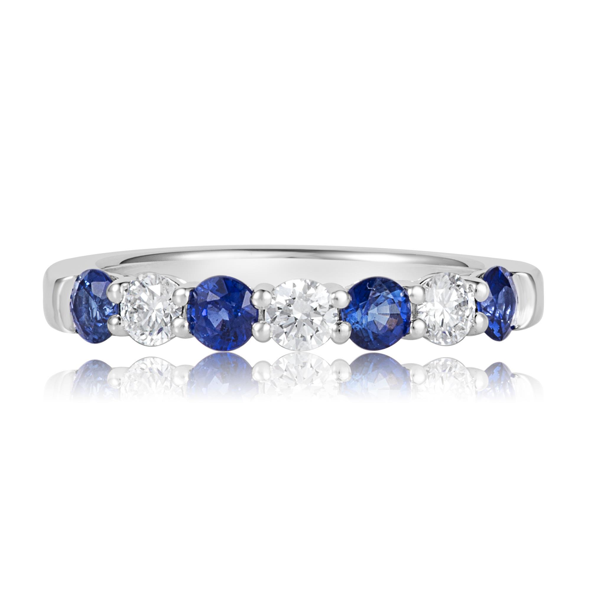 Sapphire and Diamond Half Eternity Ring | Pravins