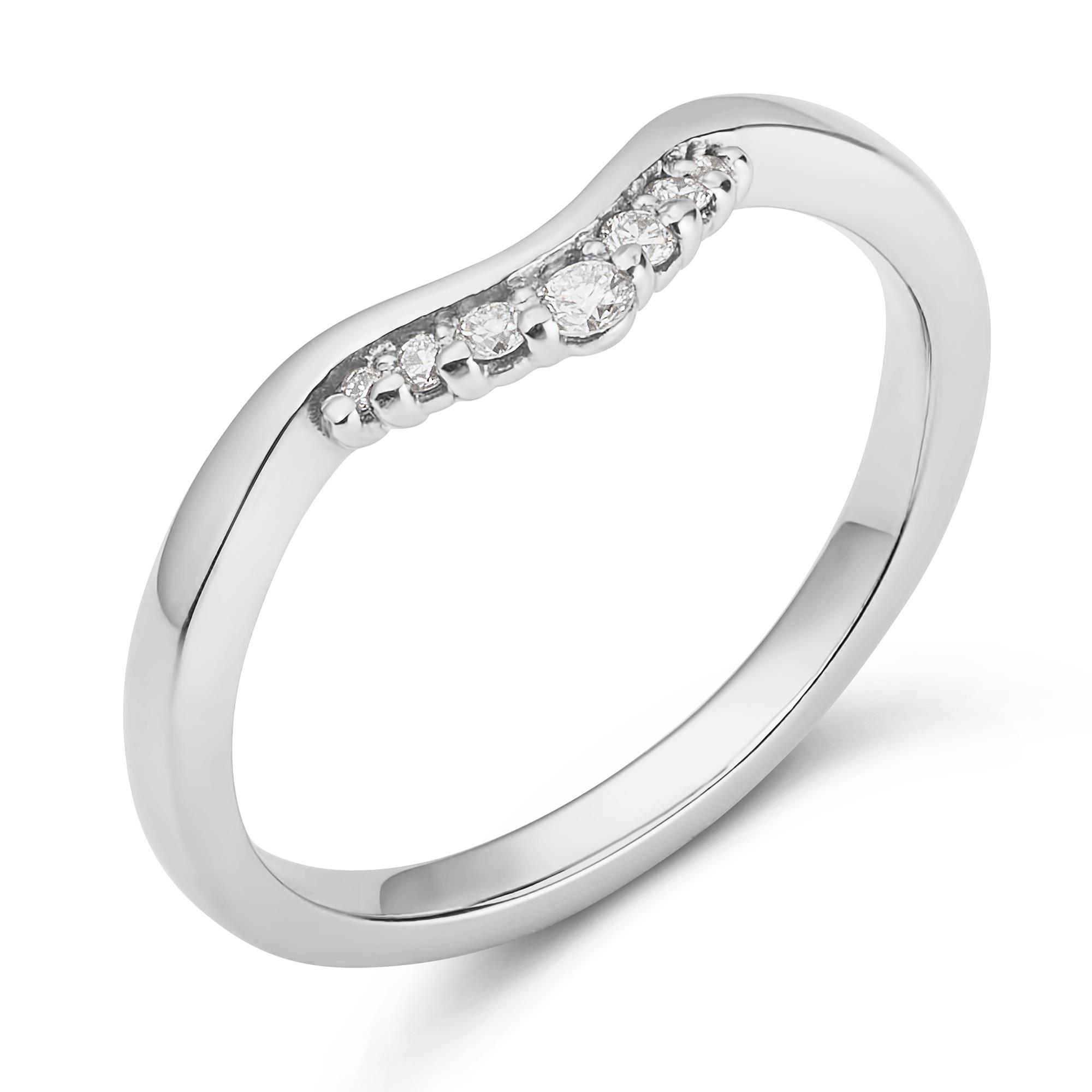Diamond Set Shaped Wedding Ring 0.09ct | Pravins