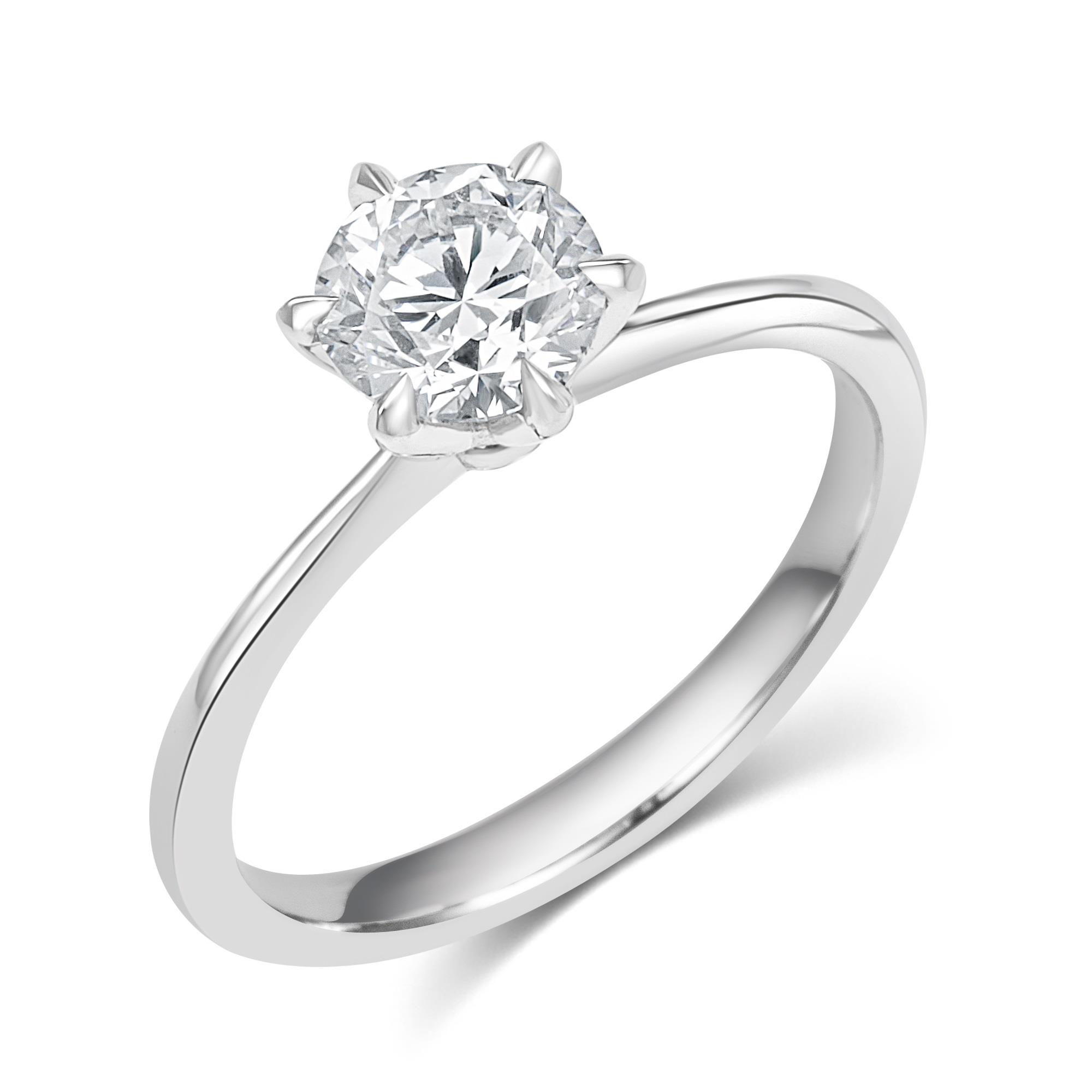 Six claw solitaire engagement outlet ring