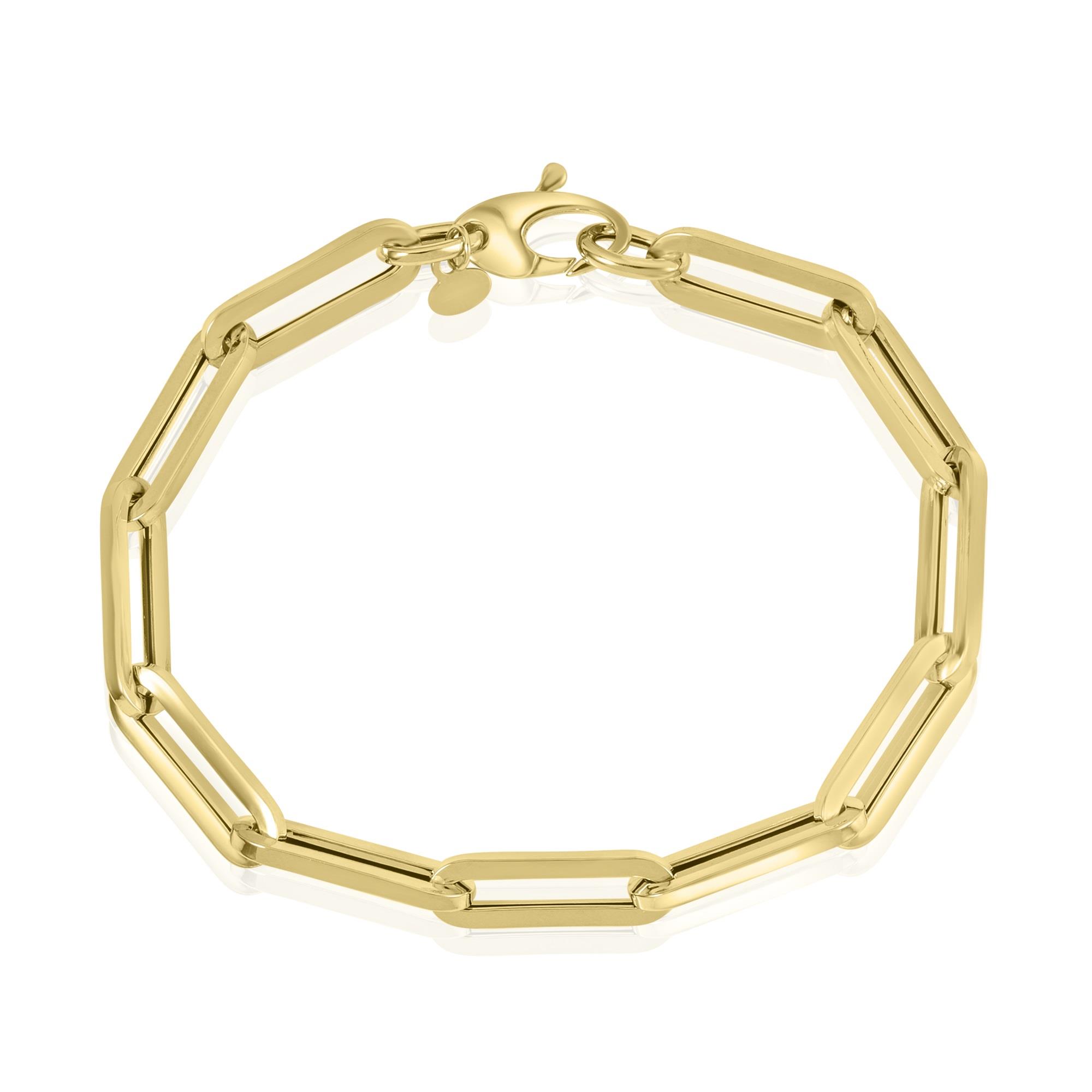 18ct Gold Paperlink Bracelet 19cm | Pravins