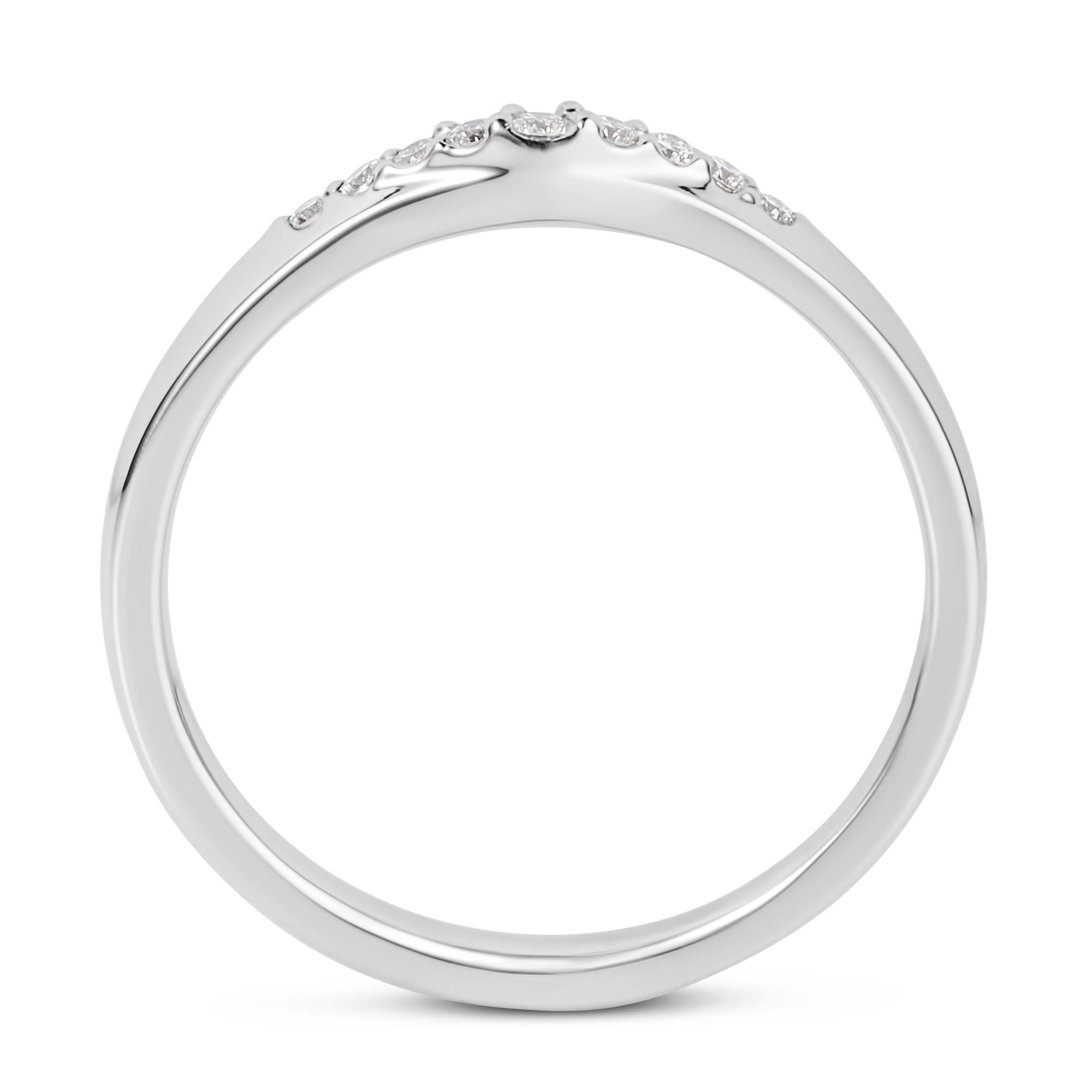 Diamond Set Shaped Wedding Ring 0.10ct | Pravins
