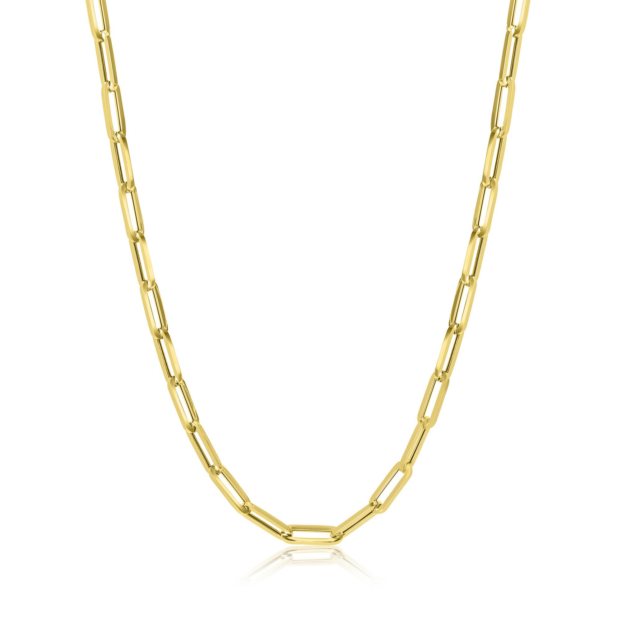 18ct Gold Paperlink Necklace 45cm | Pravins