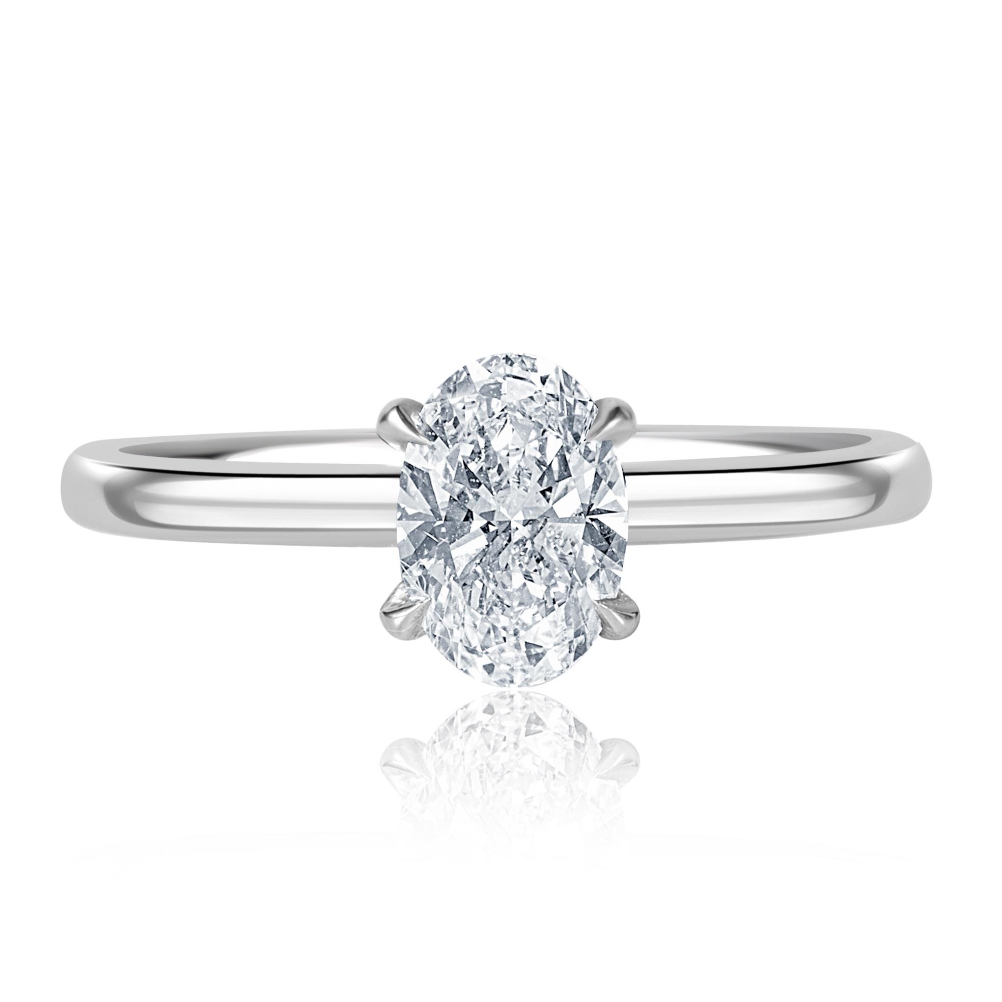 Platinum Oval Diamond Engagement Ring Pravins