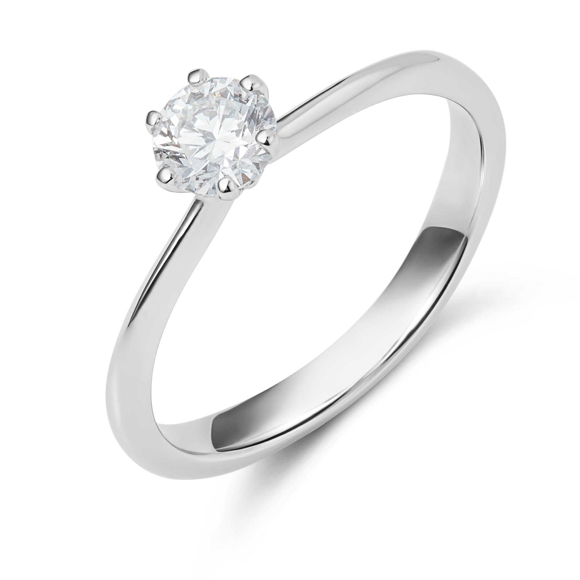 Six Claw Design Diamond Solitaire Ring 0.40ct | Pravins