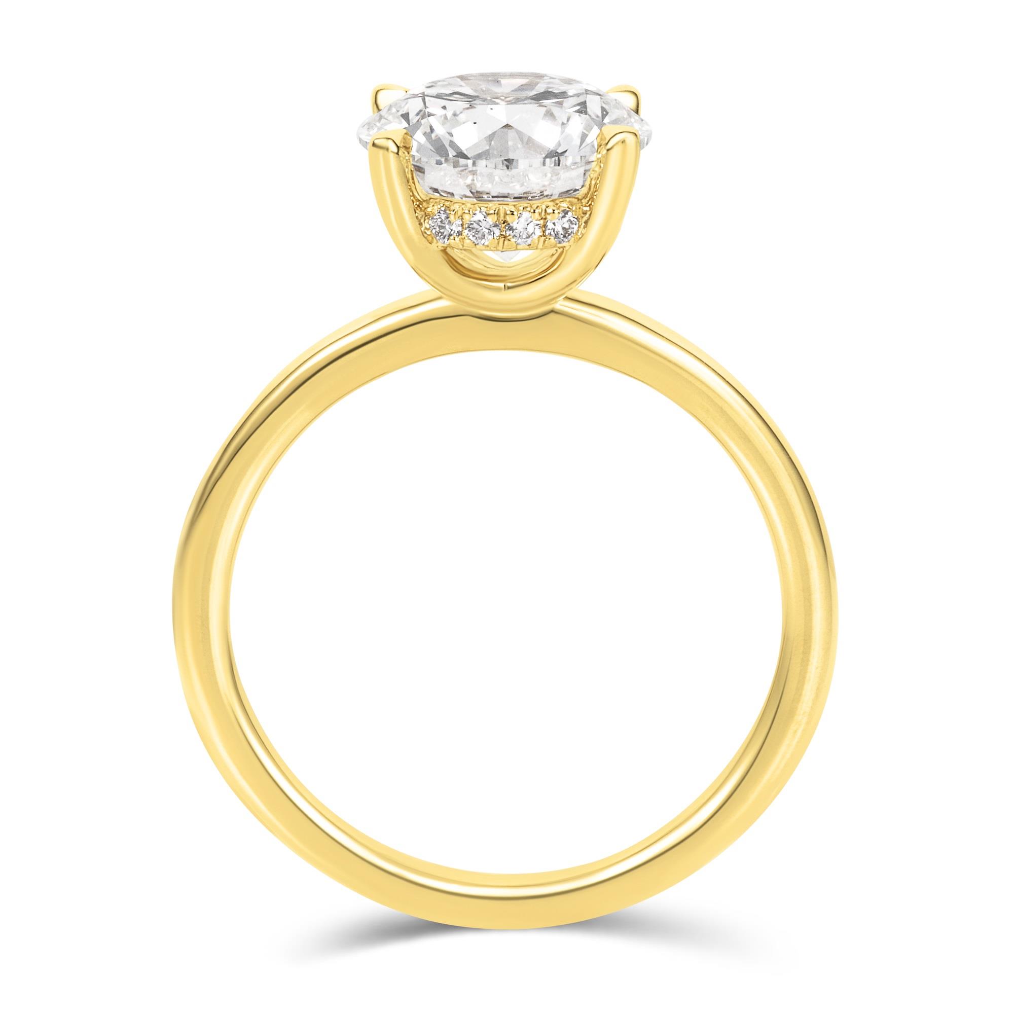 thumbnail image 2 of 2.30 Carat Lab Diamond Engagement Ring - Sterling Silver, Yellow Gold Finish, Round Brilliant 2 of 3