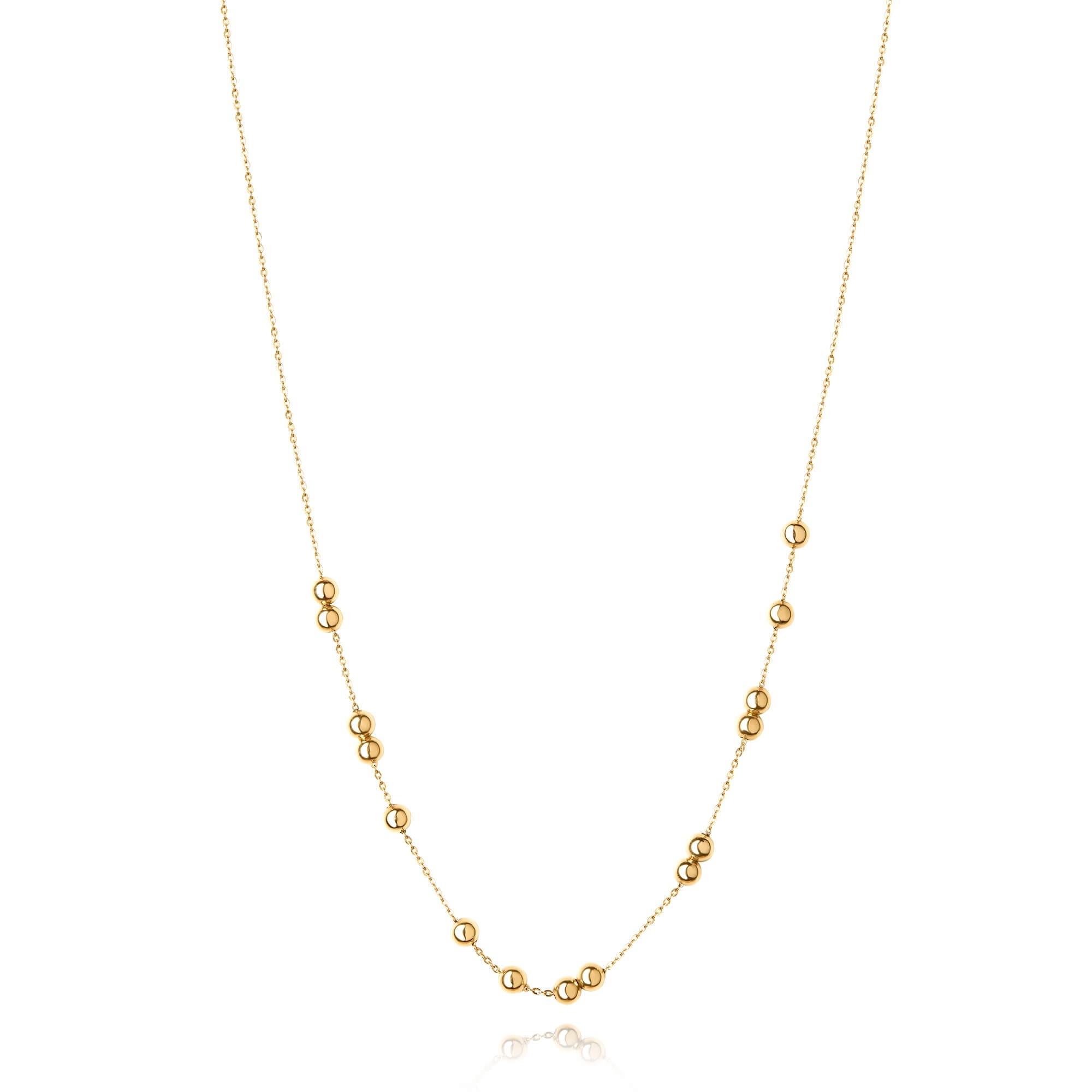 Yellow Gold Adjustable Beads Necklace| Pravins Jewellers