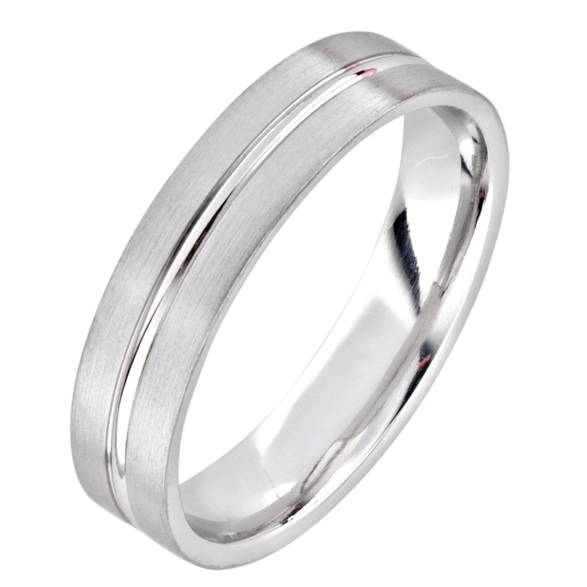 Platinum Modern Groove Wedding Ring | Pravins Jewellers